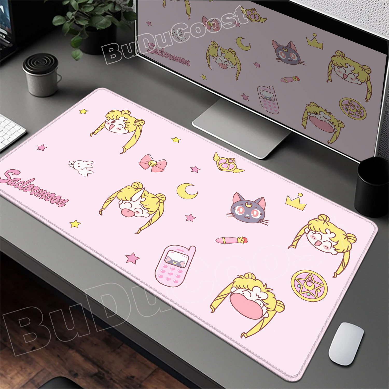 Pc Gaming Pink - Tappetino da Scrivania Rosa Anime Sailor