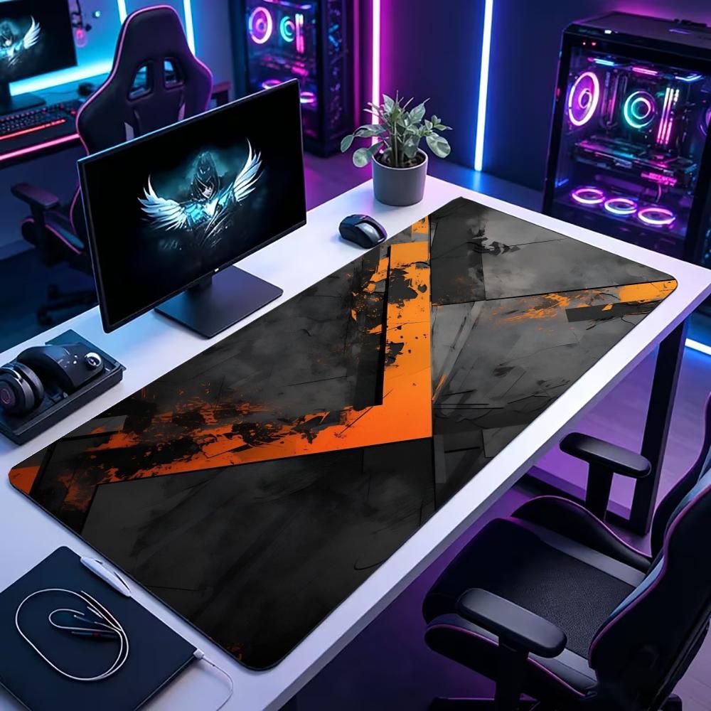 Pc Gaming Orange - Tappetino da Scrivania Grande Geometrico Nero