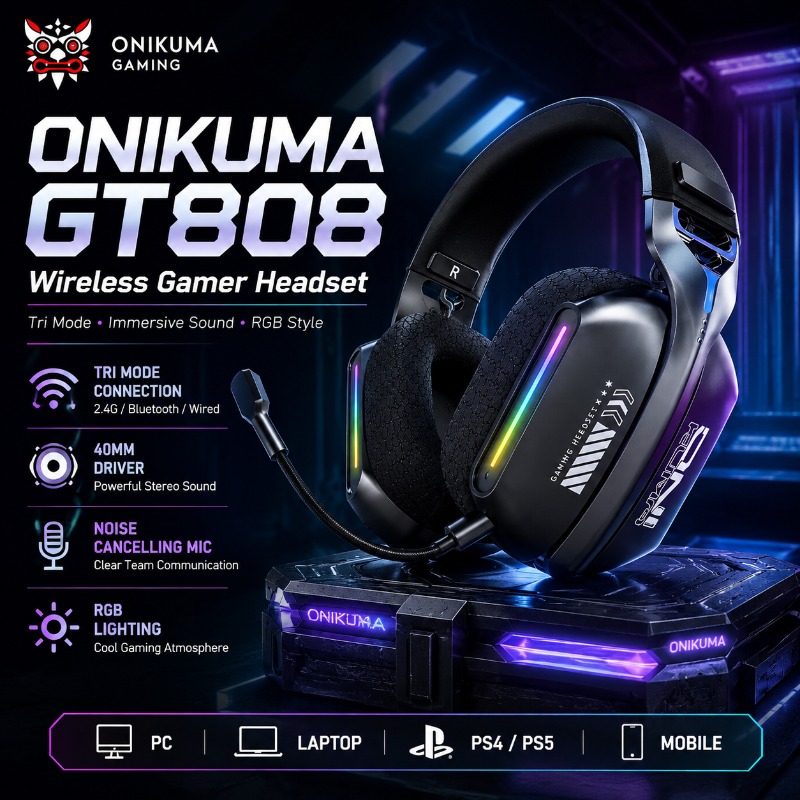 Pc Gaming Earbuds - ONIKUMA GT808 Cuffie da gioco wireless