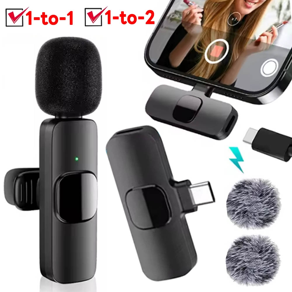 Gaming Microphone - Microfono Lavalier Wireless Portatile 1to2 1to1