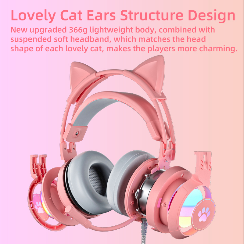 Pc Gaming Earbuds - Cuffie da Gaming Rosa per PC,