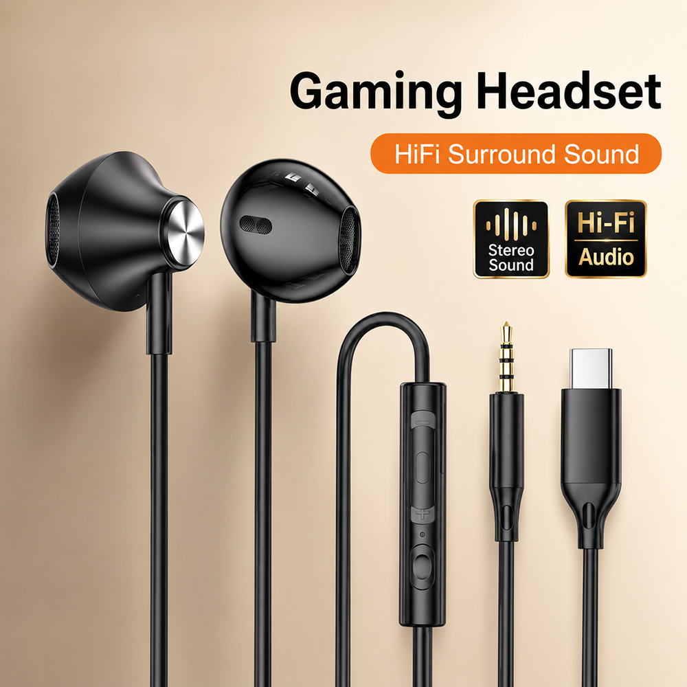 Pc Gaming Earbuds - Cuffie HiFi Surround con Suono Stereo
