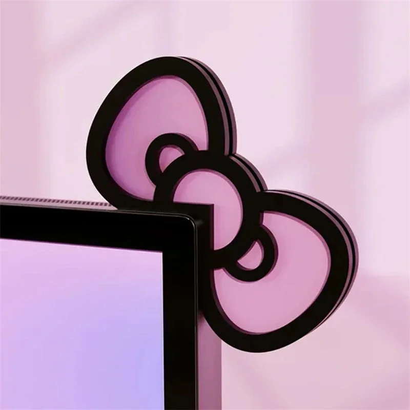 Pc Gaming Pink - Decorazione per monitor con fiocco in