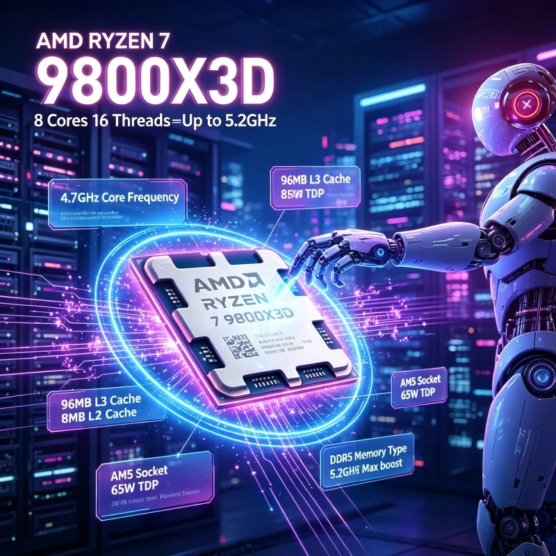 Pc Gaming Ryzen - AMD Ryzen 7 9800X3D CPU per