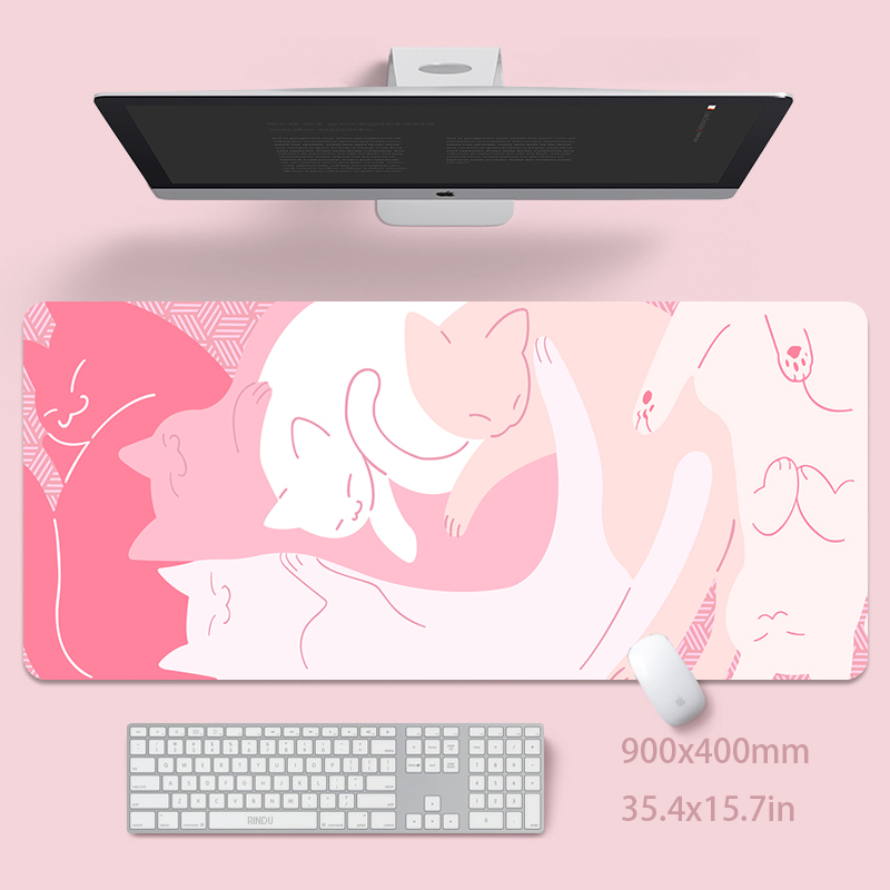 Pc Gaming Pink - Simpatico gatto grande tappetino per mouse