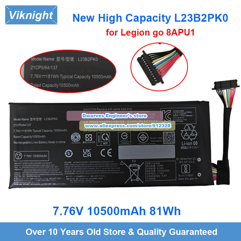 Pc Gaming Legion - Nuova Batteria L23B2PK0 da 7,76V 81Wh