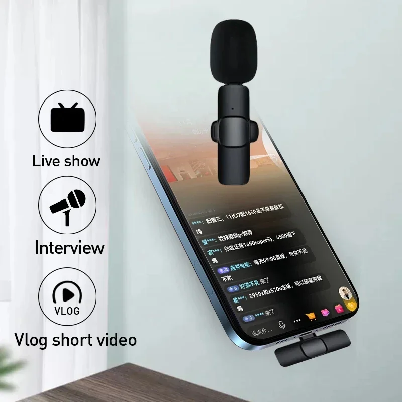 Gaming Microphone - Microfono Lavalier Wireless 2.4G, Mini Microfono