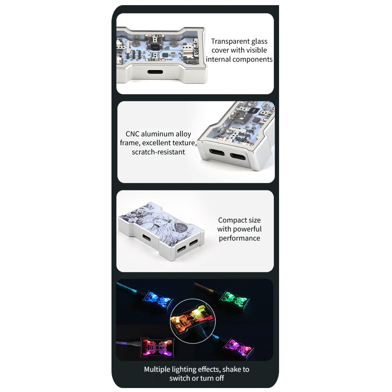 Hub USB RGB 2 Ingressi 3 Uscit - Usb Hub Gaming recensione e prezzo
