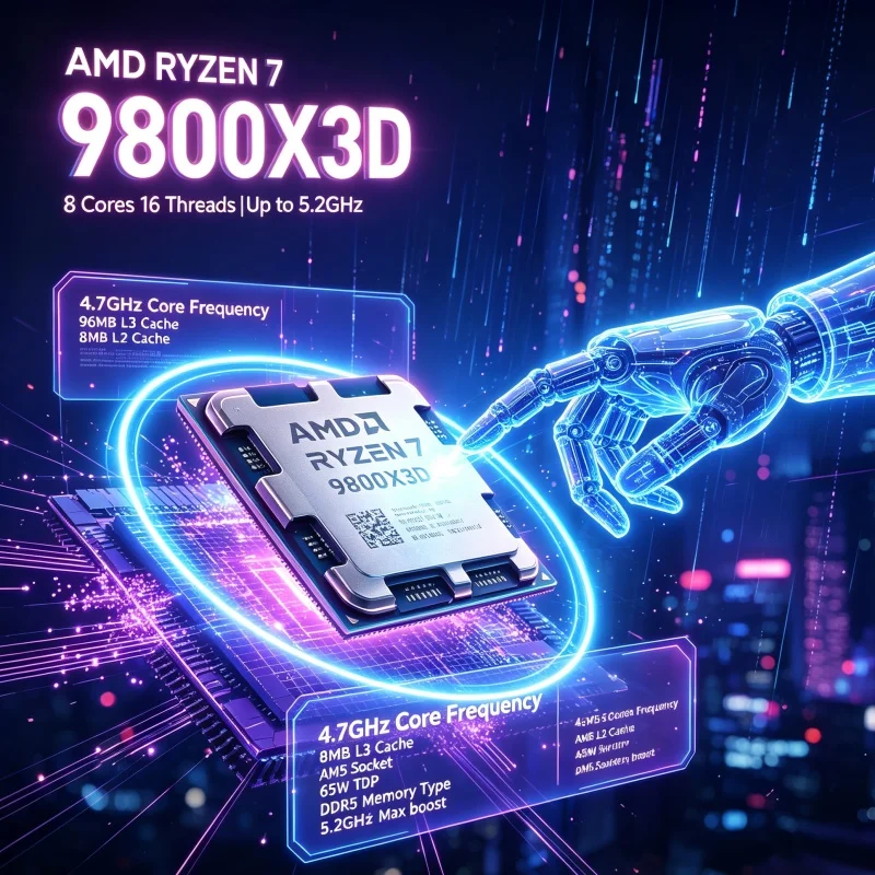 AMD Ryzen 7 9800X3D AM5 CPU pe - Pc Gaming Ryzen recensione e prezzo