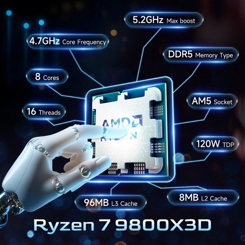 AMD Ryzen 7 9800X3D AM5 CPU pe - Pc Gaming Ryzen recensione e prezzo